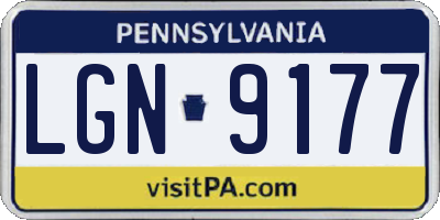 PA license plate LGN9177