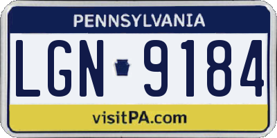 PA license plate LGN9184