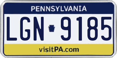 PA license plate LGN9185