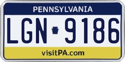 PA license plate LGN9186
