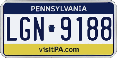 PA license plate LGN9188