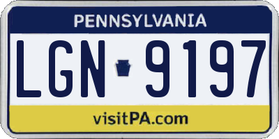 PA license plate LGN9197