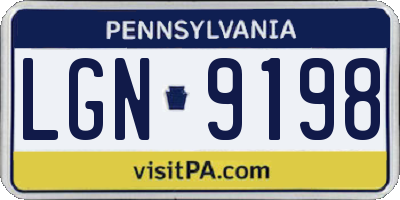 PA license plate LGN9198