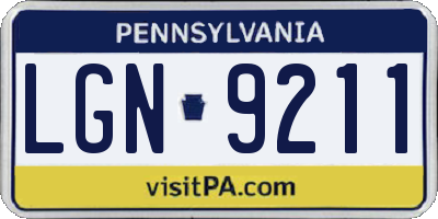 PA license plate LGN9211