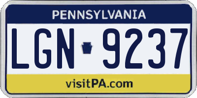 PA license plate LGN9237