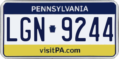 PA license plate LGN9244