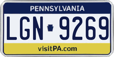 PA license plate LGN9269