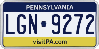 PA license plate LGN9272