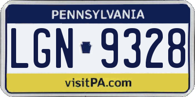PA license plate LGN9328