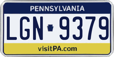 PA license plate LGN9379