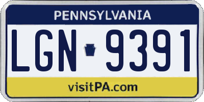 PA license plate LGN9391