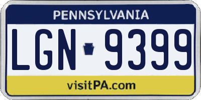PA license plate LGN9399