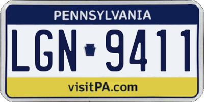 PA license plate LGN9411