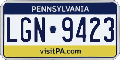 PA license plate LGN9423