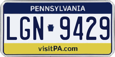 PA license plate LGN9429