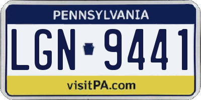 PA license plate LGN9441