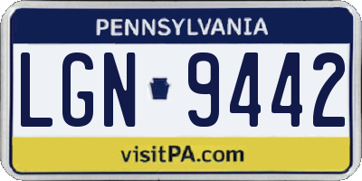 PA license plate LGN9442