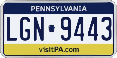 PA license plate LGN9443