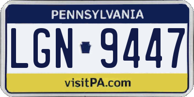 PA license plate LGN9447