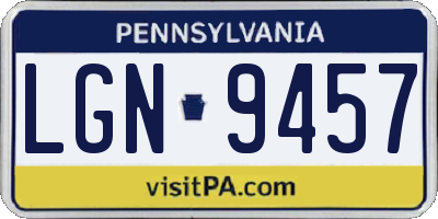 PA license plate LGN9457