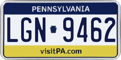 PA license plate LGN9462