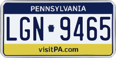 PA license plate LGN9465
