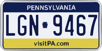 PA license plate LGN9467