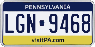 PA license plate LGN9468