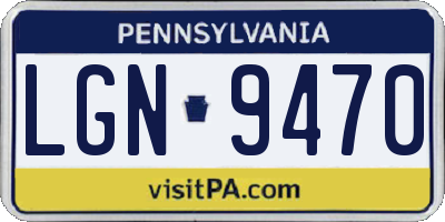 PA license plate LGN9470