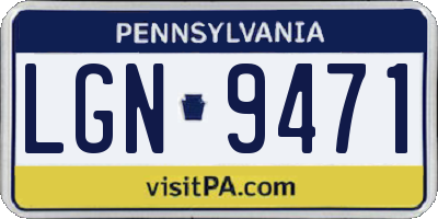 PA license plate LGN9471