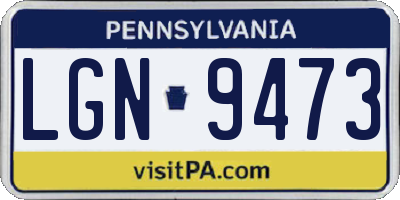 PA license plate LGN9473