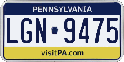 PA license plate LGN9475