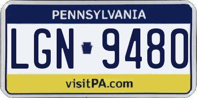 PA license plate LGN9480