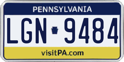 PA license plate LGN9484