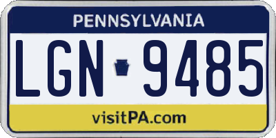 PA license plate LGN9485