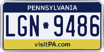 PA license plate LGN9486