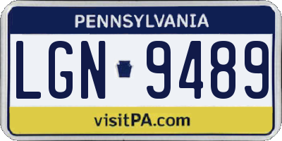 PA license plate LGN9489