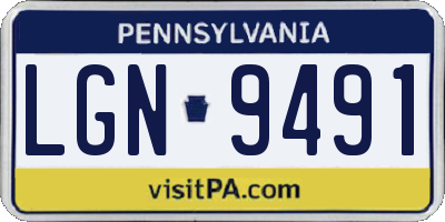 PA license plate LGN9491