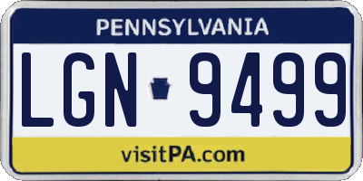 PA license plate LGN9499