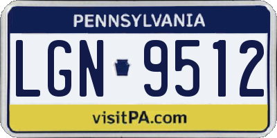 PA license plate LGN9512