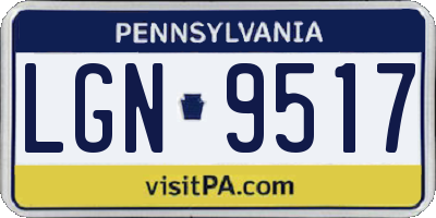 PA license plate LGN9517