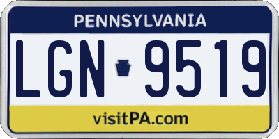PA license plate LGN9519