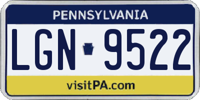 PA license plate LGN9522