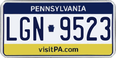 PA license plate LGN9523
