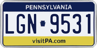 PA license plate LGN9531