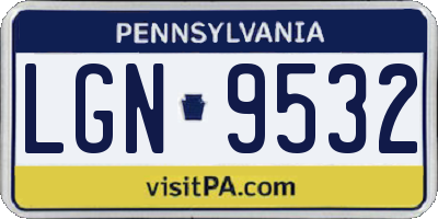 PA license plate LGN9532