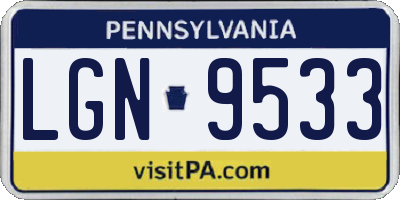 PA license plate LGN9533