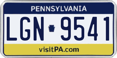 PA license plate LGN9541