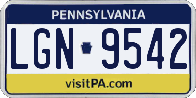 PA license plate LGN9542