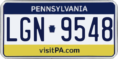 PA license plate LGN9548